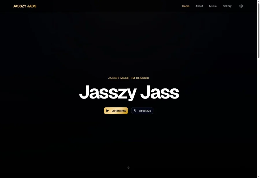 Jasszy Jass gospel artist website homepage